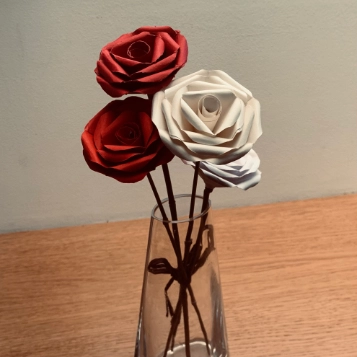 Bouquet rose en papier